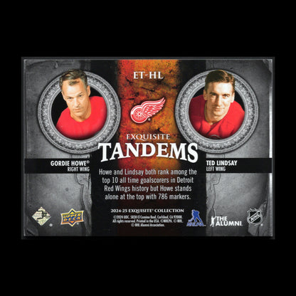 2024-25 UD Exquisite GORDIE HOWE/TED LINDSAY #ET-HL Tandems Silver Spectrum /25