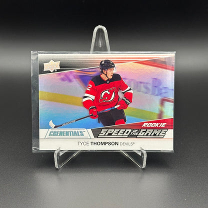 2021-22 UD Credentials TYCE THOMPSON #SGR21 Speed of the Game RC