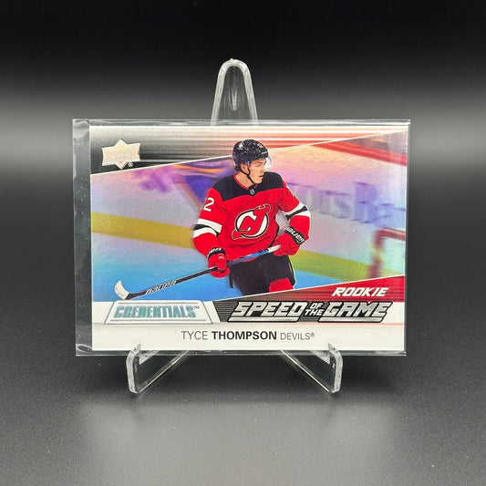 2021-22 UD Credentials TYCE THOMPSON #SGR21 Speed of the Game RC