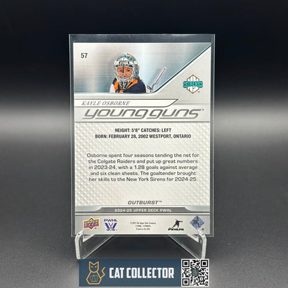 2024-25 UD PWHL KAYLE OSBORNE #57 Young Guns Outburst Rookie - New York Sirens