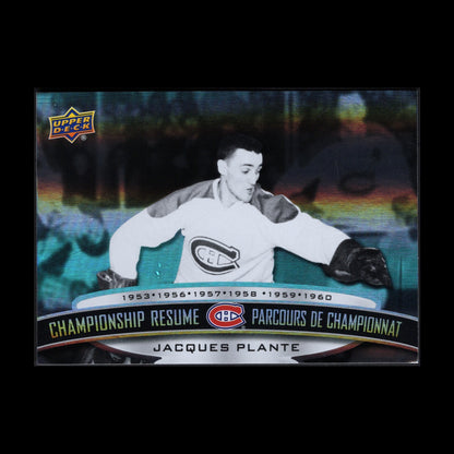 2023 UD Tim Hortons JACQUES PLANTE #CR-6 Championship Resume - MTL Canadiens