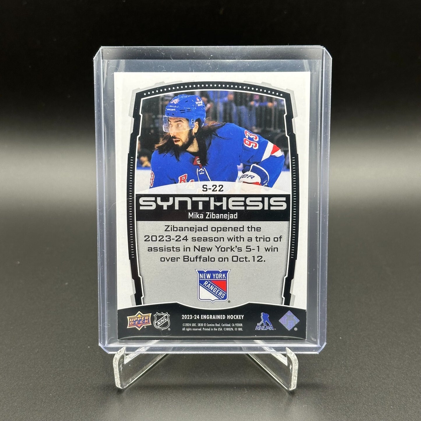 2023-24 UD Engrained MIKA ZIBANEJAD #S-22 Synthesis - New York Rangers