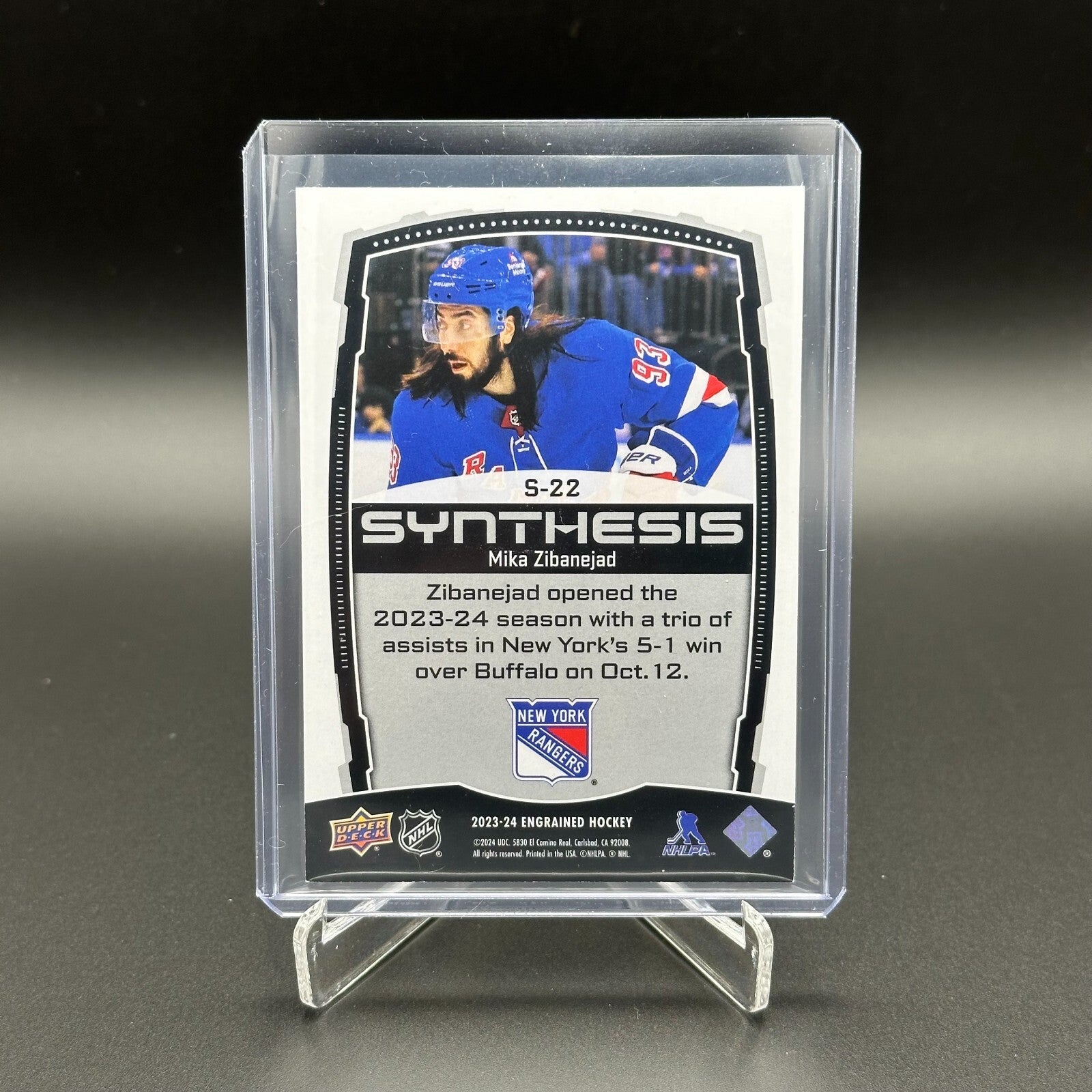 2023-24 UD Engrained MIKA ZIBANEJAD #S-22 Synthesis - New York Rangers
