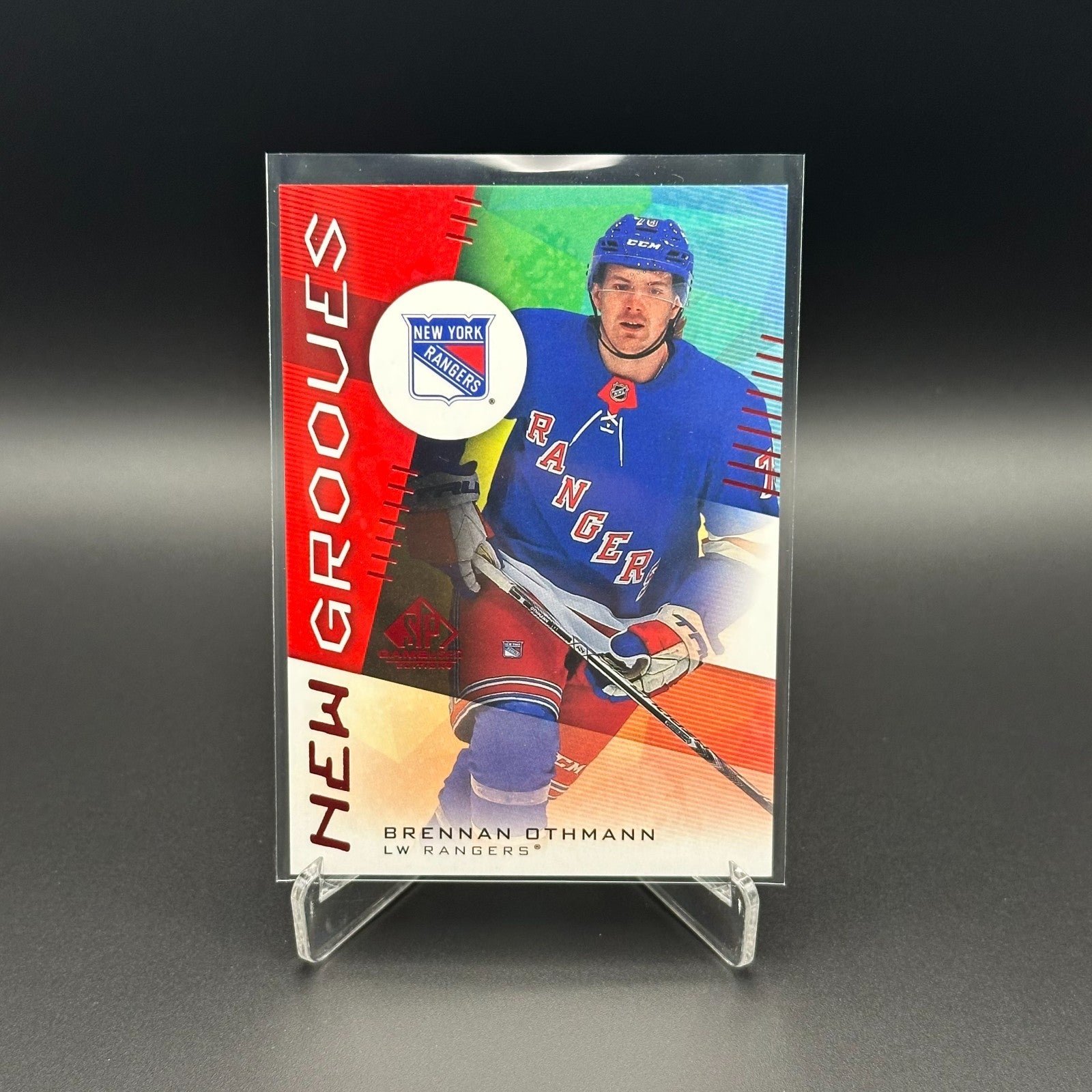 2024-25 UD SP Game Used BRENNAN OTHMANN #NG-10 New Grooves Red RC - NY Rangers