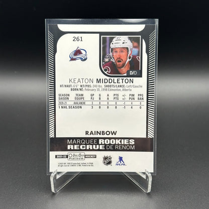 2021-22 O-Pee-Chee Platinum KEATON MIDDLETON #261 Marquee Rookie Rainbow RC