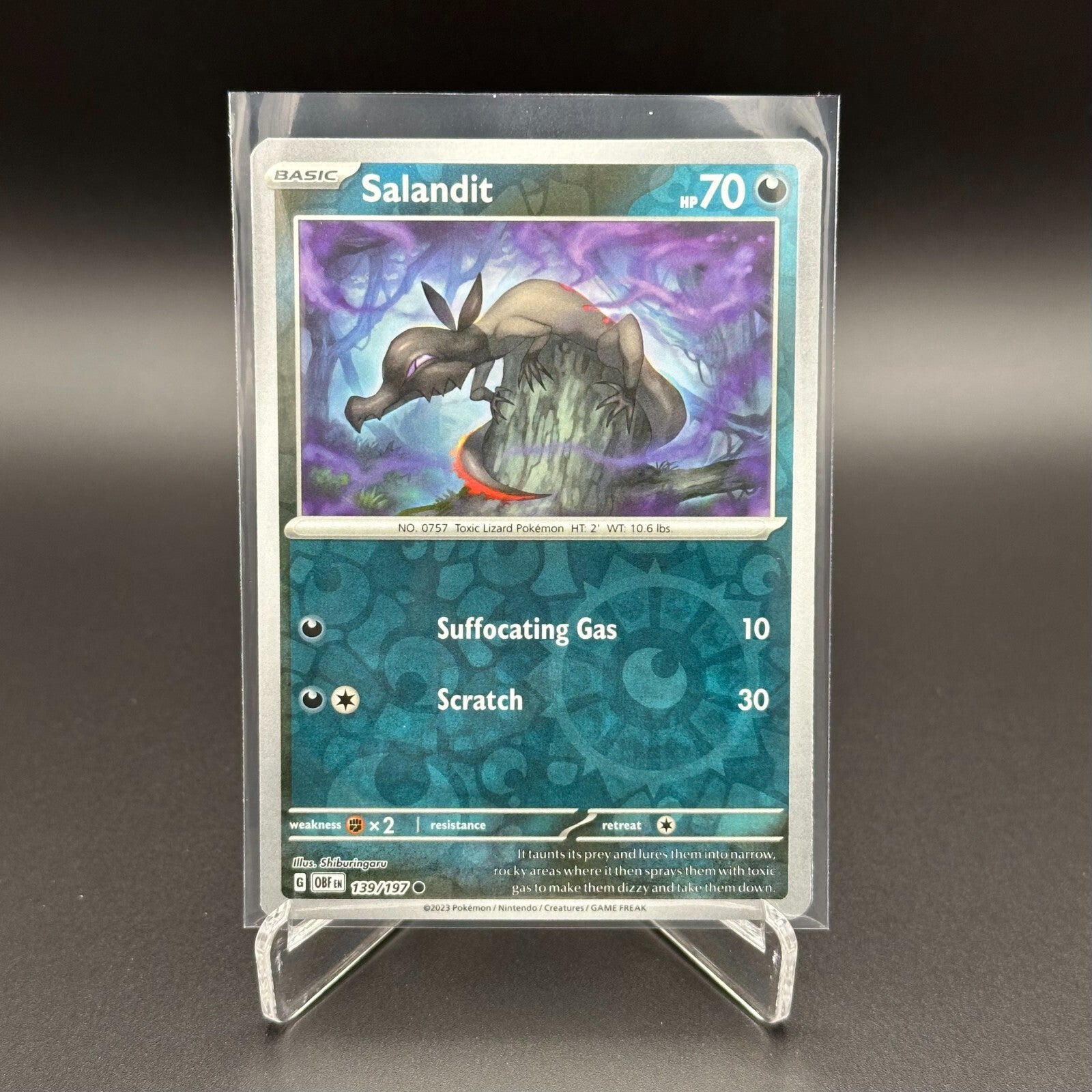 2023 Pokemon TCG Scarlet & Violet Obsidian Flames SALANDIT #139/197 Reverse Holo