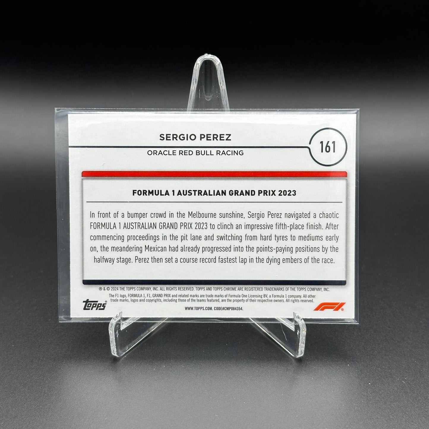 2024 Topps Chrome Formula 1 SERGIO PEREZ #161 Grand Prix Driver of the Day