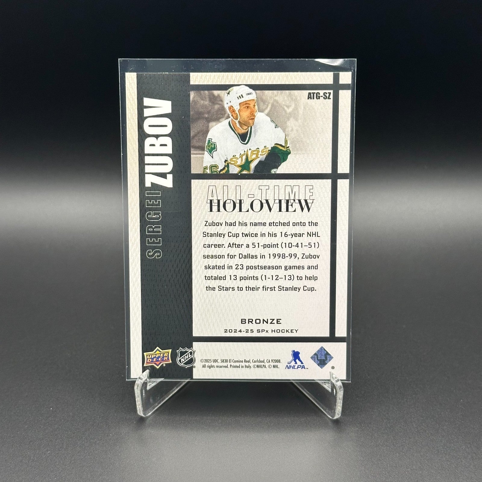 2024-25 UD SPx SERGEI ZUBOV #ATG-SZ All-Time Holoview Bronze - Dallas Stars