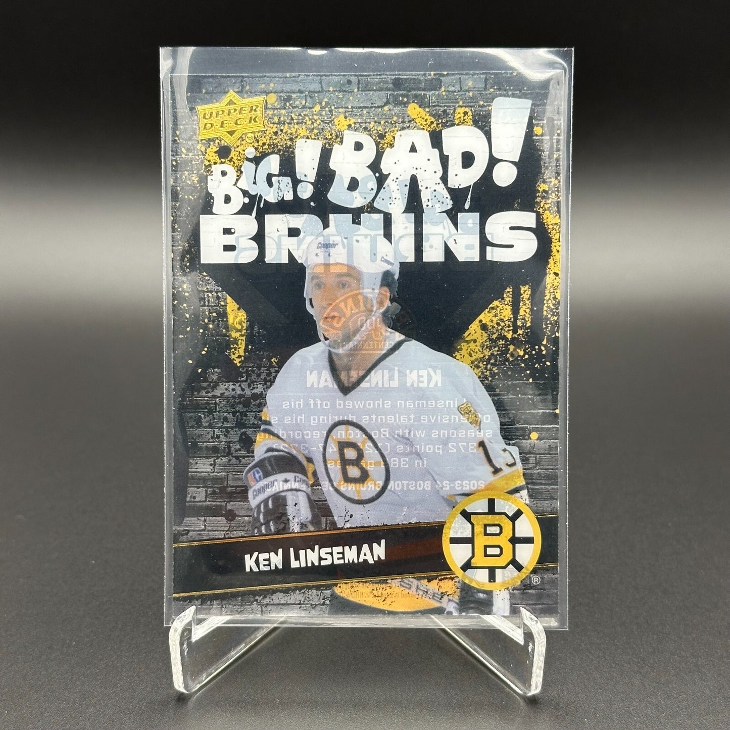 2023-24 UD Boston Bruins Centennial KEN LINSEMAN #196 Big Bad Bruins Acetate