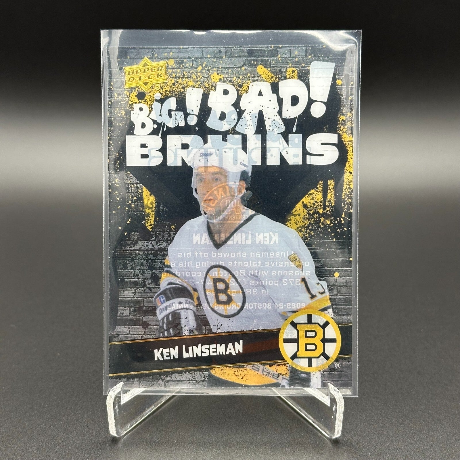 2023-24 UD Boston Bruins Centennial KEN LINSEMAN #196 Big Bad Bruins Acetate