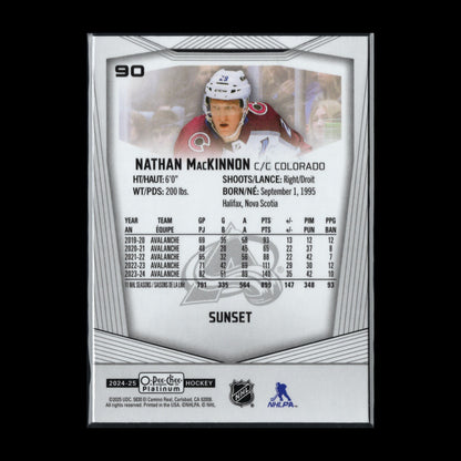 2024-25 O-Pee-Chee Platinum NATHAN MACKINNON #90 Sunset - Colorado Avalanche