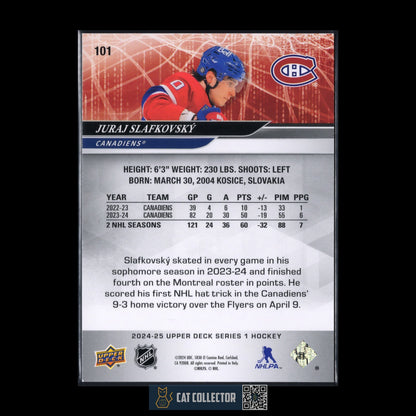 2024-25 UD Series 1 JURAJ SLAFKOVSKY #101 Deluxe /250 Montreal Canadiens