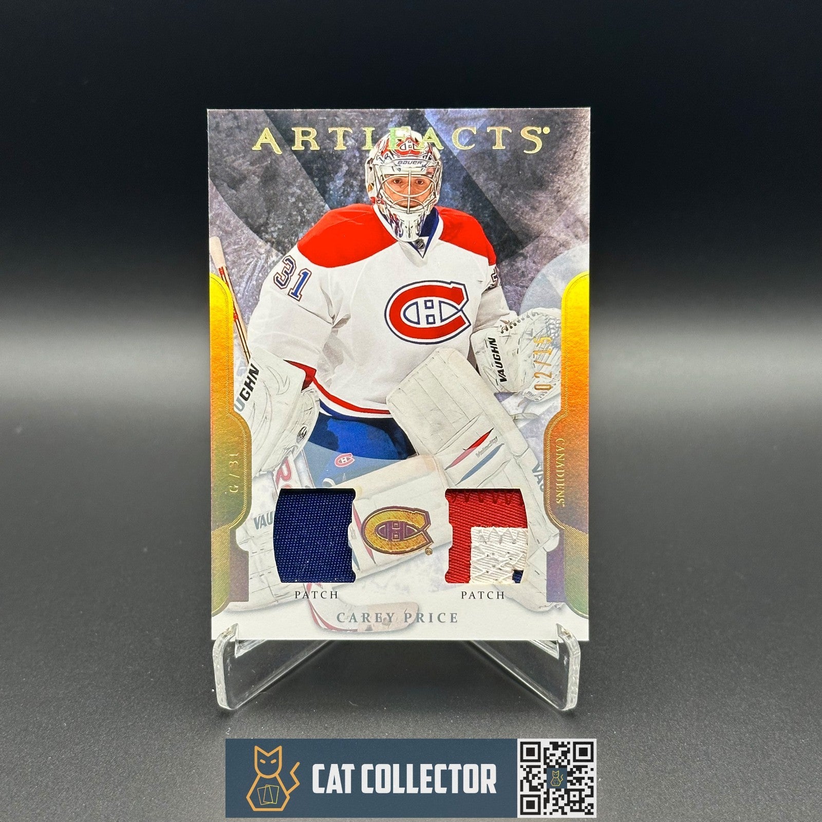 2011-12 UD Artifacts CAREY PRICE #31 Spectrum Patch /15 - Montreal Canadiens