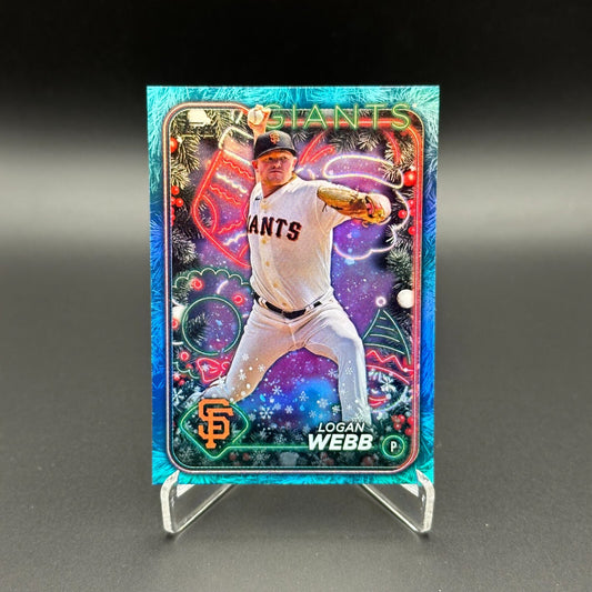 2024 Topps Holiday LOGAN WEBB #H122 Blue Metallic Holiday Tree