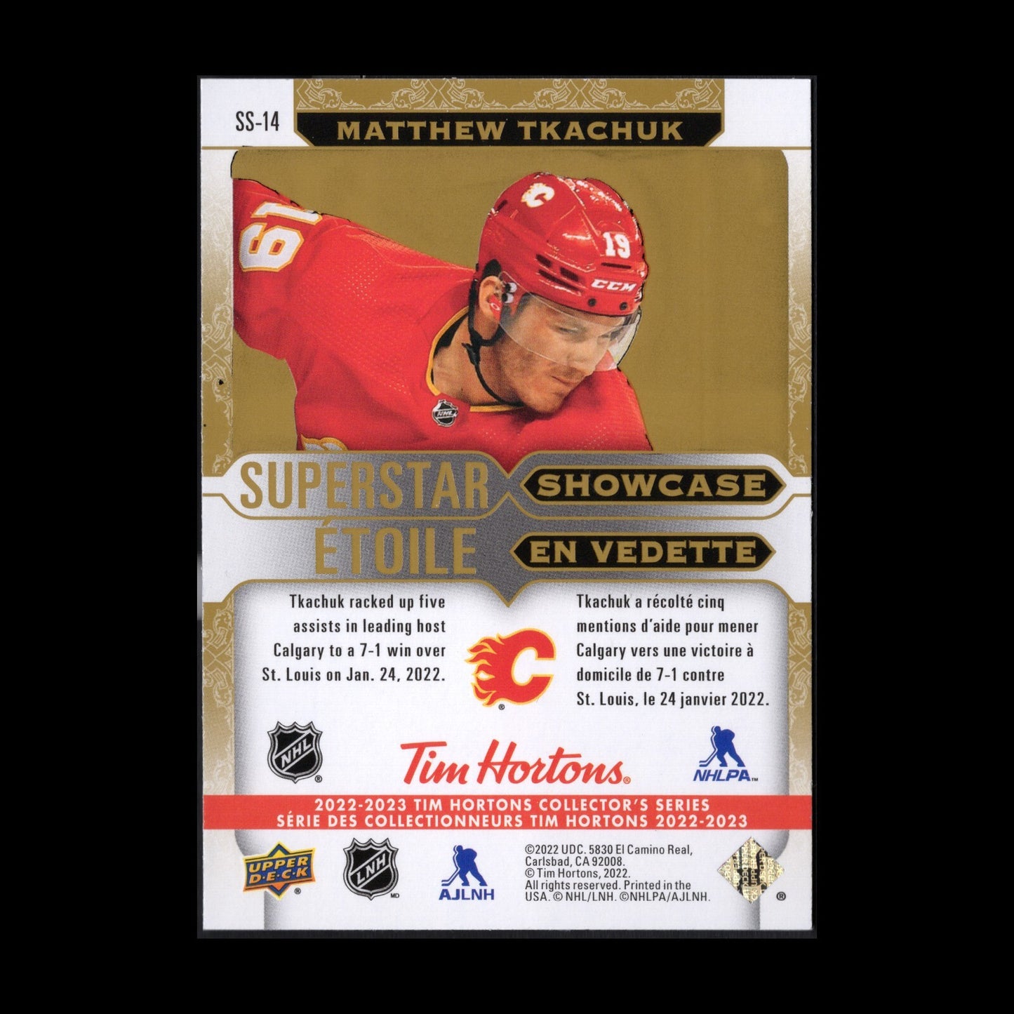 2022-23 UD Tim Hortons MATTHEW TKACHUK #SS-14 Superstar Showcase