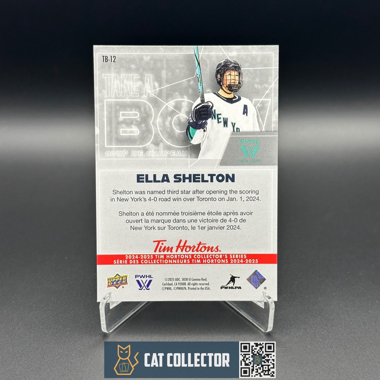 2024-25 UD Tim Hortons ELLA SHELTON #TB-12 PWHL Take a Bow