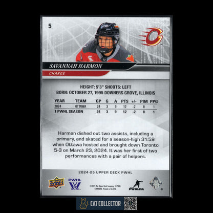 2024-25 UD PWHL SAVANNAH HARMON #5 Deluxe /250 - Ottawa Charge