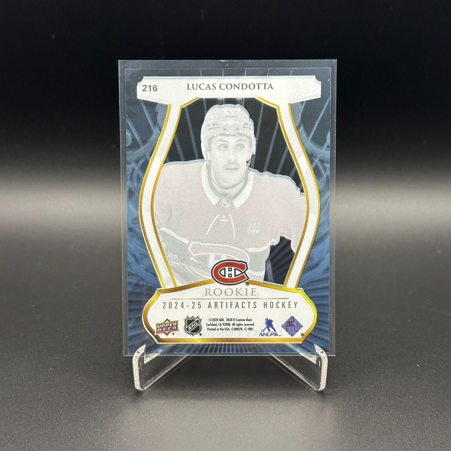 2024-25 UD Artifacts LUCAS CONDOTTA #216 2023-24 Clear Cut Rookies RC