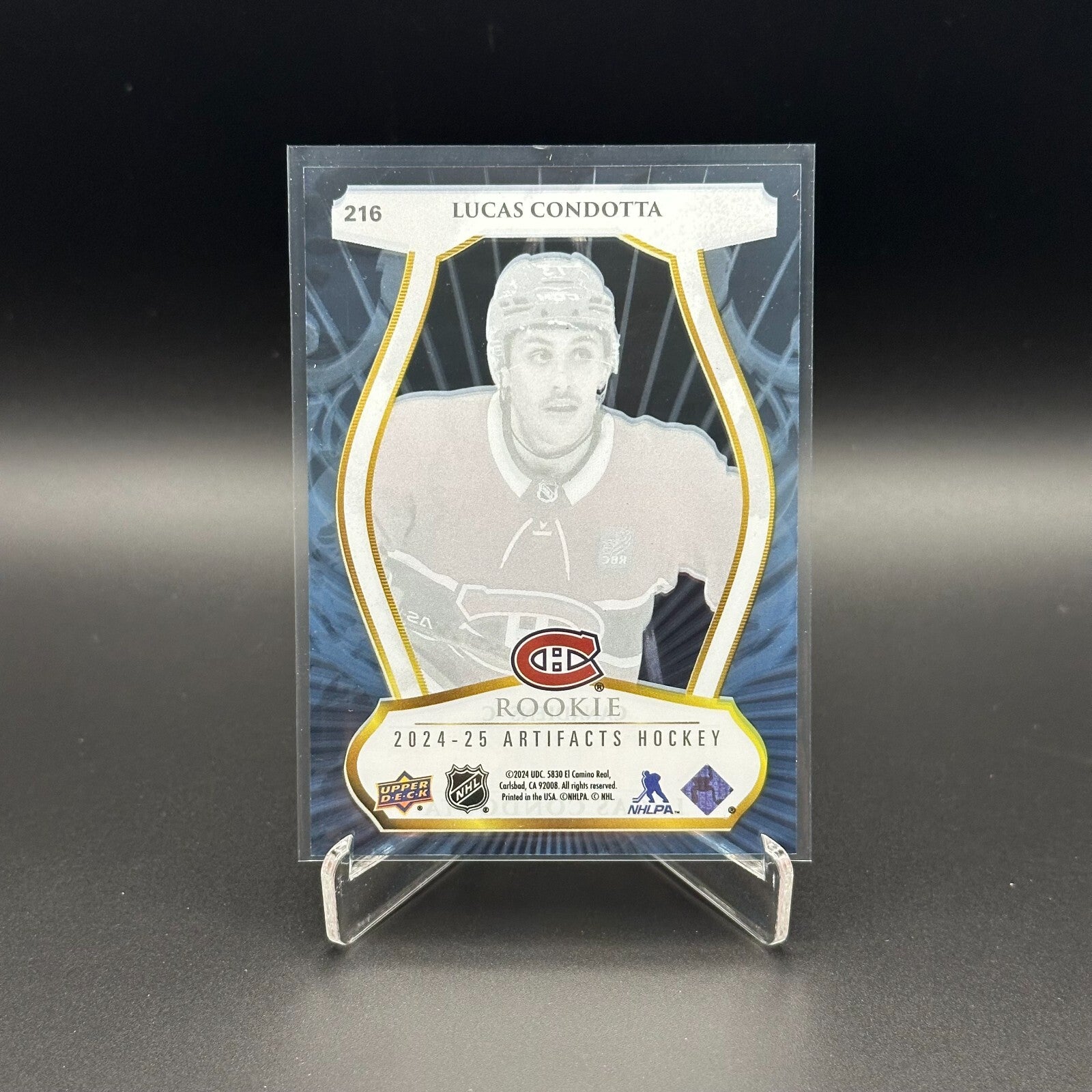 2024-25 UD Artifacts LUCAS CONDOTTA #216 2023-24 Clear Cut Rookies RC