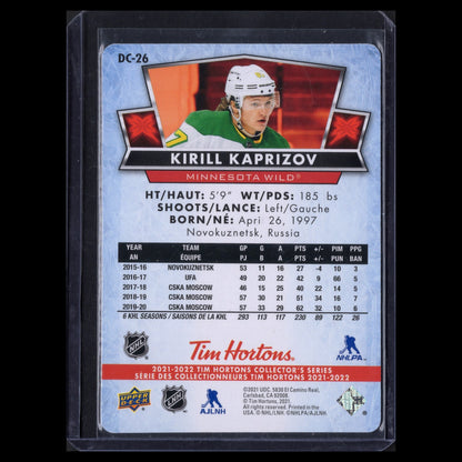 2021-22 UD Tim Hortons KIRILL KAPRIZOV #DC-26 Red Die-Cut - Minnesota Wild