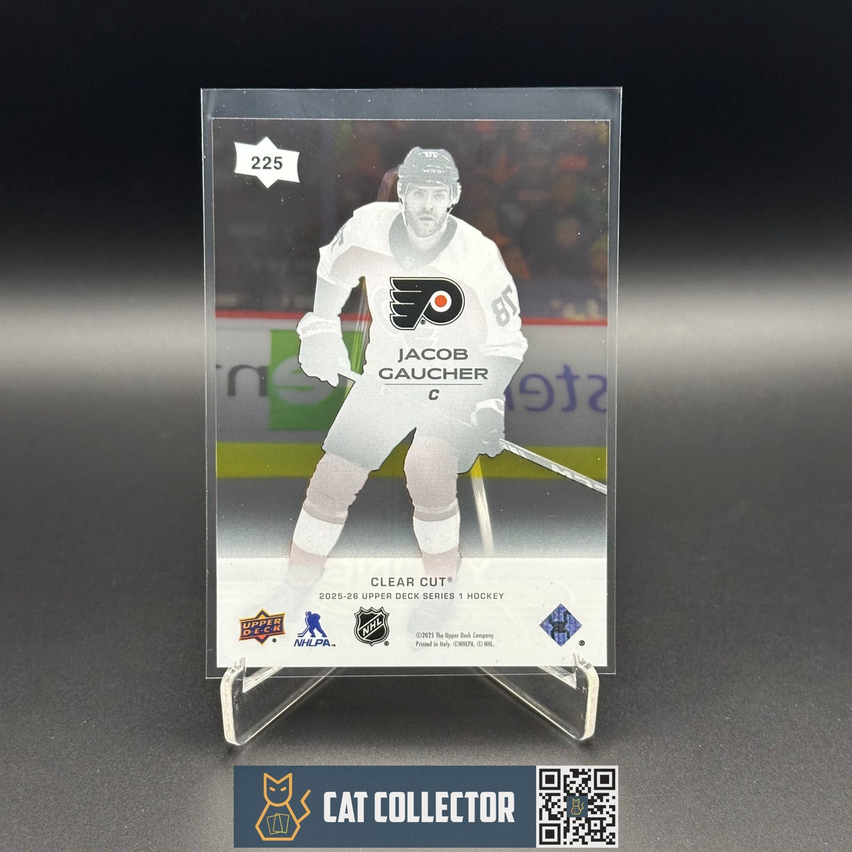 2025-26 UD Series 1 JACOB GAUCHER #225 Young guns Clear Cut Rookie RC