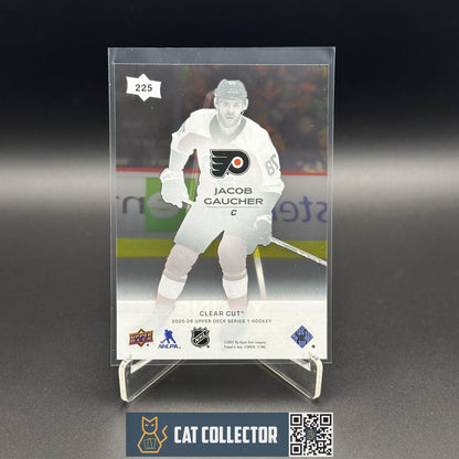 2025-26 UD Series 1 JACOB GAUCHER #225 Young guns Clear Cut Rookie RC