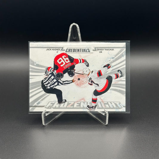 2024-25 UD Credentials JACK HUGHES / BRADY TKACHUK #FF-HT Frozen Fight