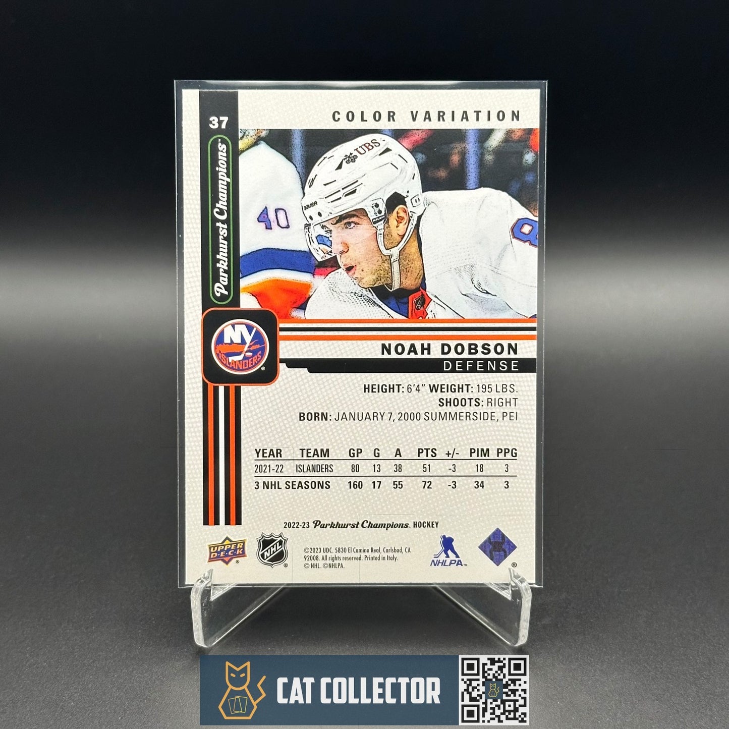 2022-23 UD Parkhurst Champions NOAH DOBSON #37 Color Variation