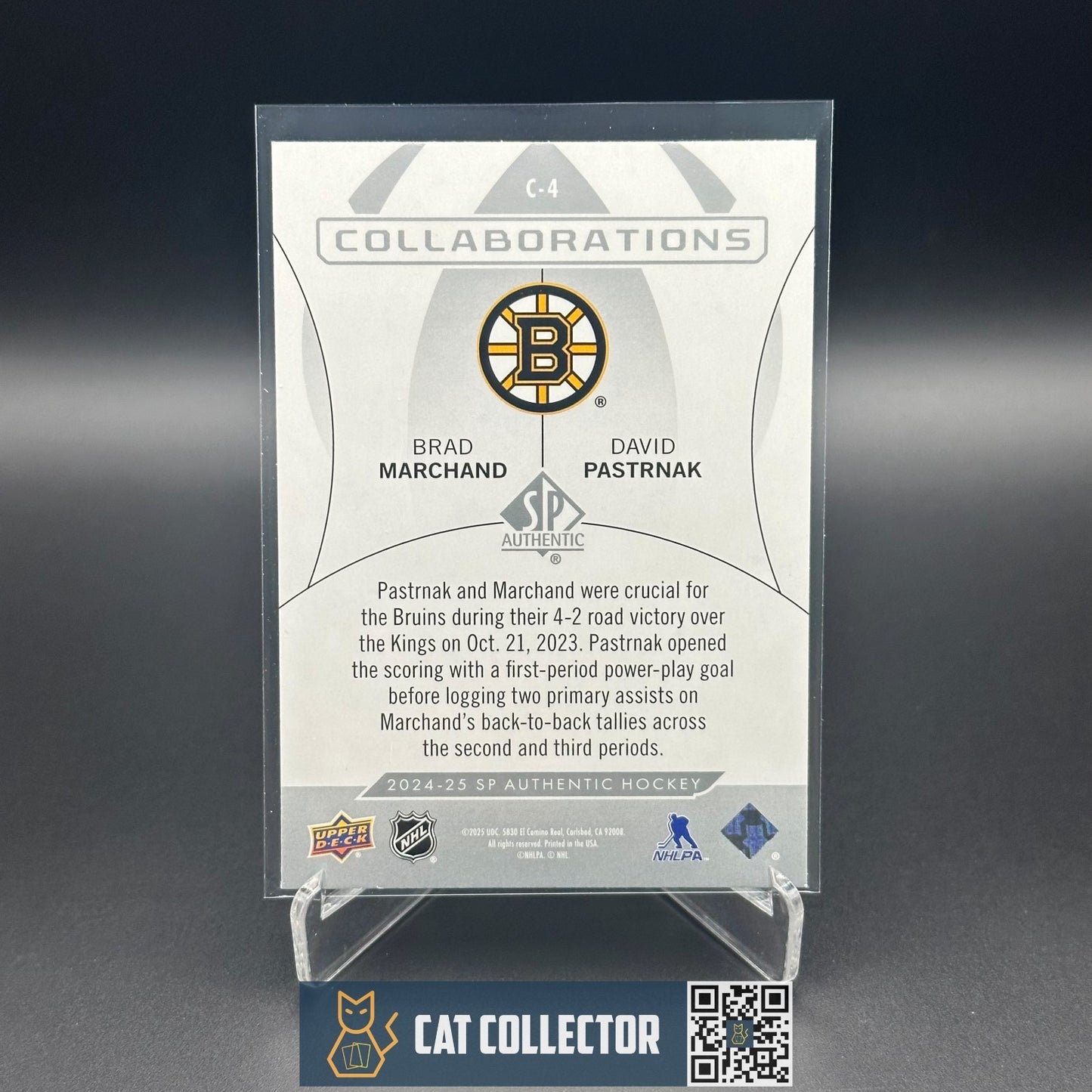 2024-25 UD SP Authentic BRAD MARCHAND / DAVID PASTRNAK #C-4 Collaboration