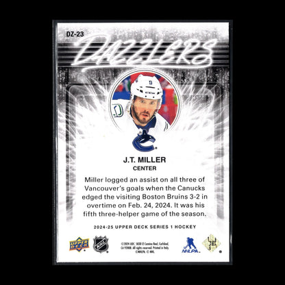 2024-25 UD Series 1 J.T MILLER #DZ-23 Dazzlers Blue - Vancouver Canucks