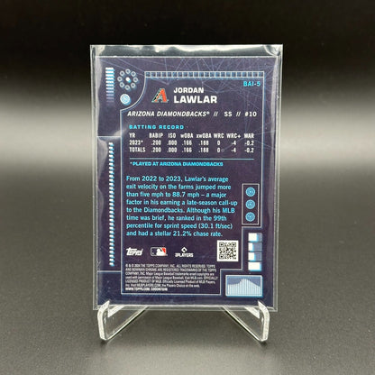 2024 Topps Chrome Bowman JORDAN LAWLAR #BAI-5 Bowman AI RC Arizona Diamondbacks