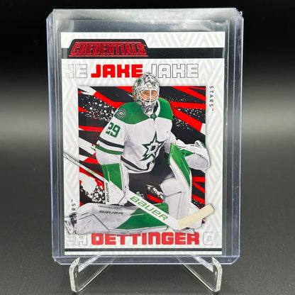 2023-24 UD Credentials JAKE OETTINGER #25 Red 273/349 - Dallas Stars