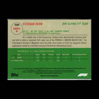 2024 Topps Chrome Formula 1 ESTEBAN OCON #1954-9 F1 1954 Topps Retro