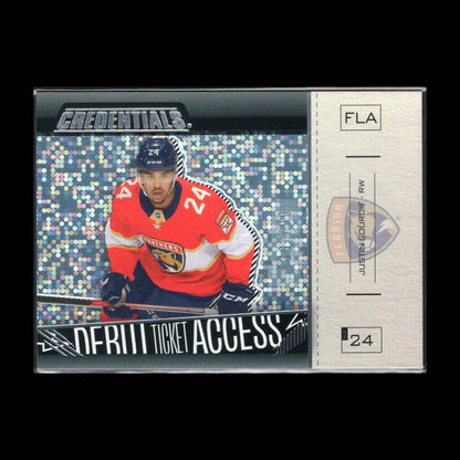 2023-24 UD Credentials JUSTIN SOURDIF #148 Debut Ticket Access Ice Blue 130/799