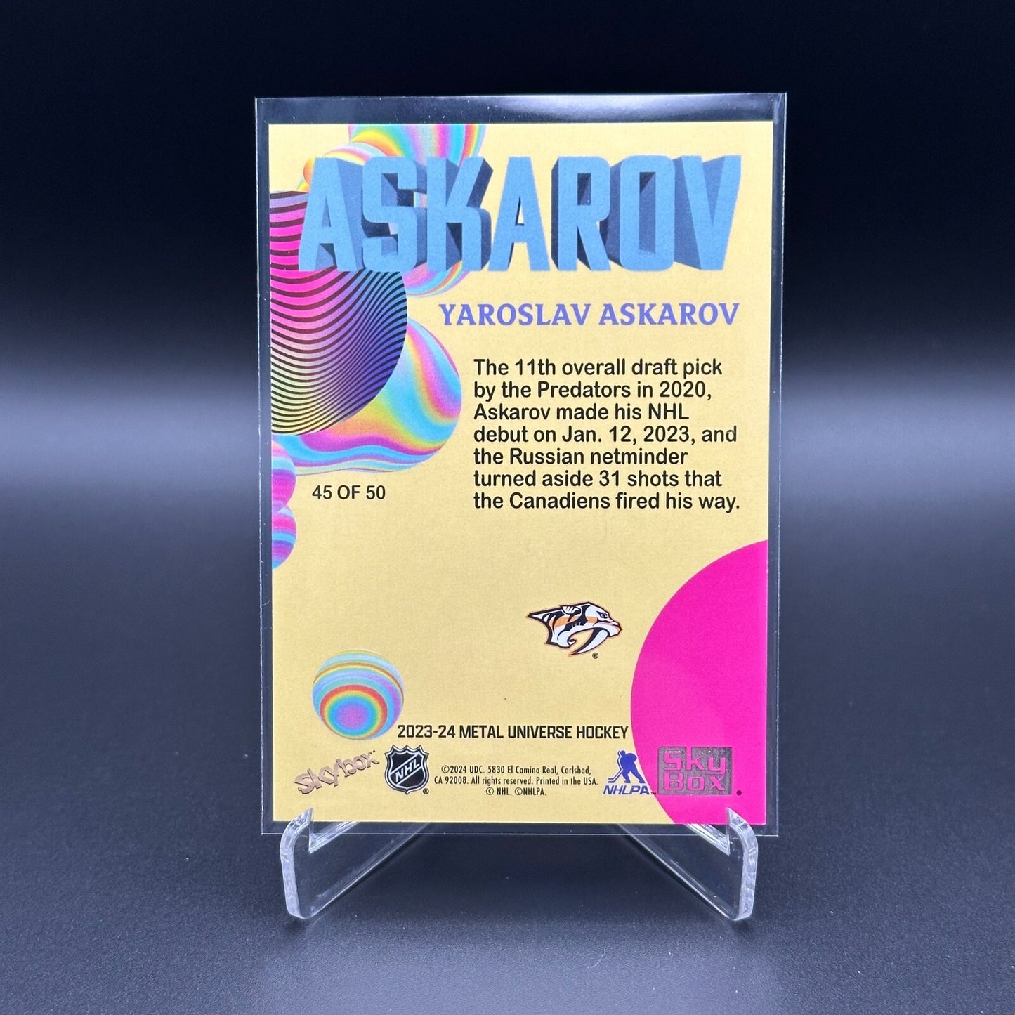 2023-24 SkyBox Metal Universe YAROSLAV ASKAROV #45 Z-Force