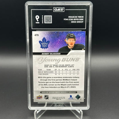 2023-24 UD Series 2 BOBBY MCMANN #479 Young Guns TAG 9 - Toronto Maple Leafs