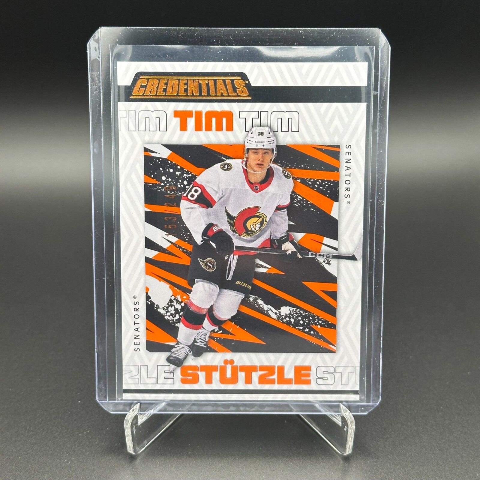 2023-24 UD Credentials TIM STUTZLE #64 Orange /249 - Ottawa Senators