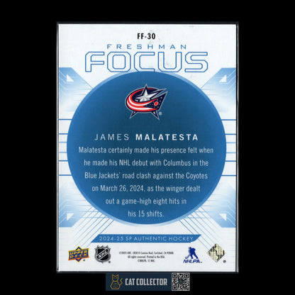 2024-25 UD SP Authentic JAMES MALATESTA #FF-30 Freshman Focus Blue