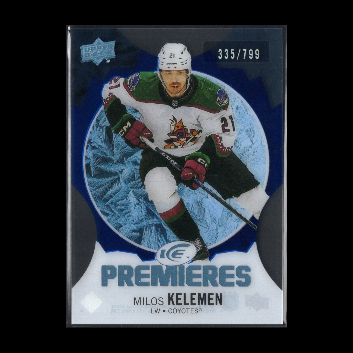 2023-24 UD Ice MILOS KELEMEN #184 Ice Premieres Blue Parallel RC /799