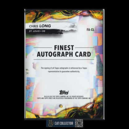 2024 Topps Finest CHRIS LONG #FA-CL Gold Refractor Auto 26/50 - St. Louis Rams