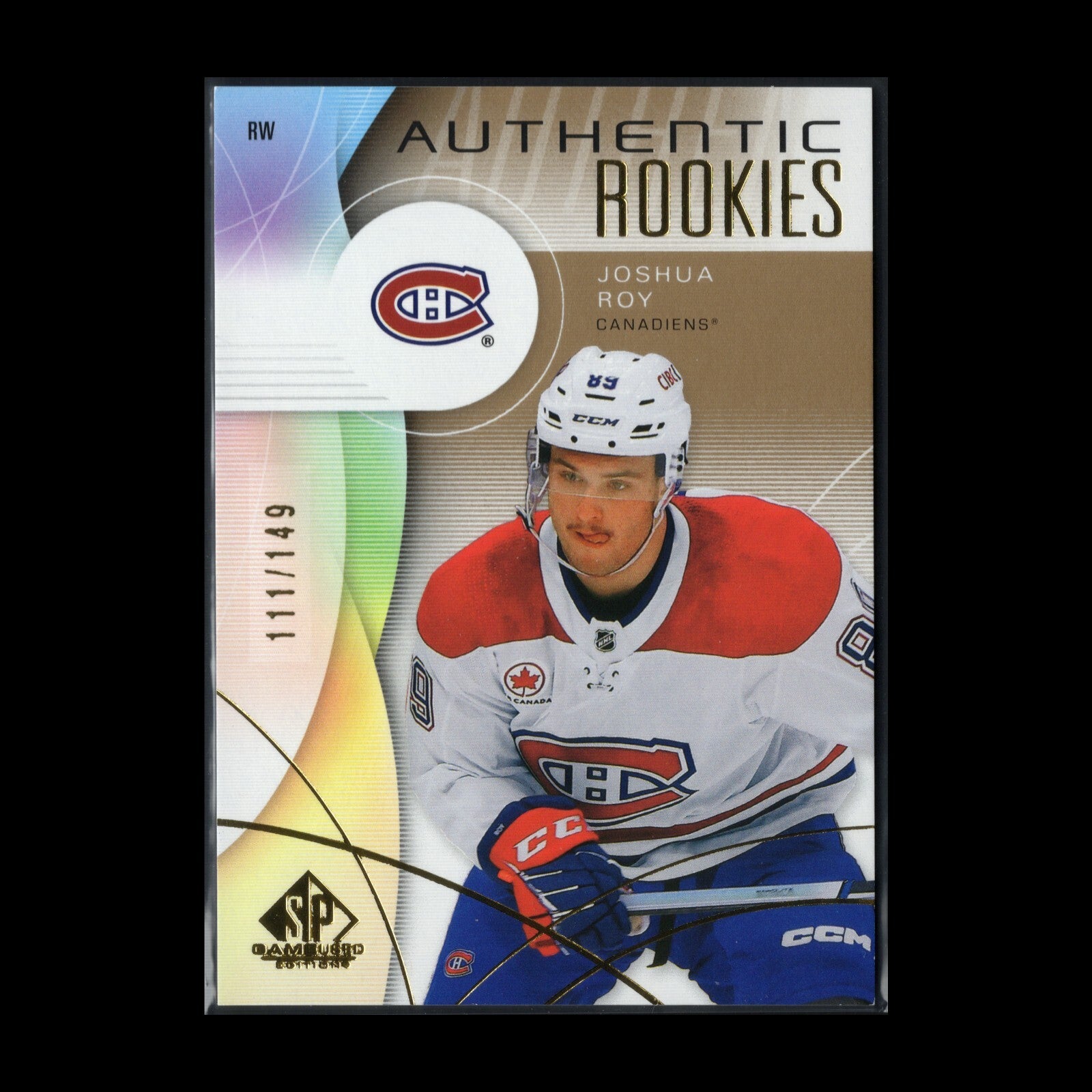 2024-25 UD SP Game Used JOSHUA ROY #248 Gold Rookie RC /149 - Montreal Canadiens