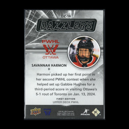 2024-25 UD PWHL SAVANNAH HARMON #DZ-14 Dazzlers Blue - 1st EDITION!