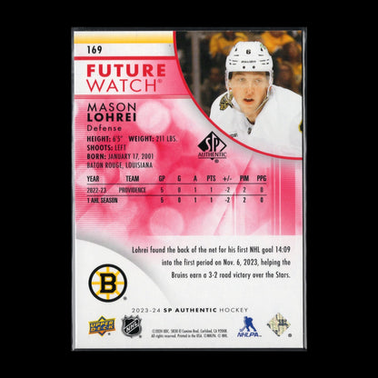 2023-24 UD SP Authentic MASON LOHREI #169 Future Watch Limited Red