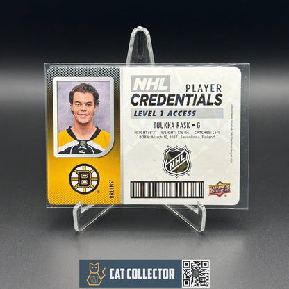 2017-18 UD MVP TUUKKA RASKA #NHL-TR NHL Player Credentials Level 1 Access