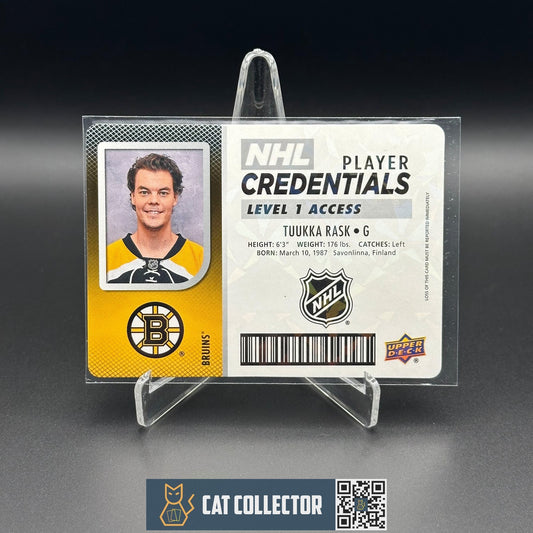 2017-18 UD MVP TUUKKA RASKA #NHL-TR NHL Player Credentials Level 1 Access
