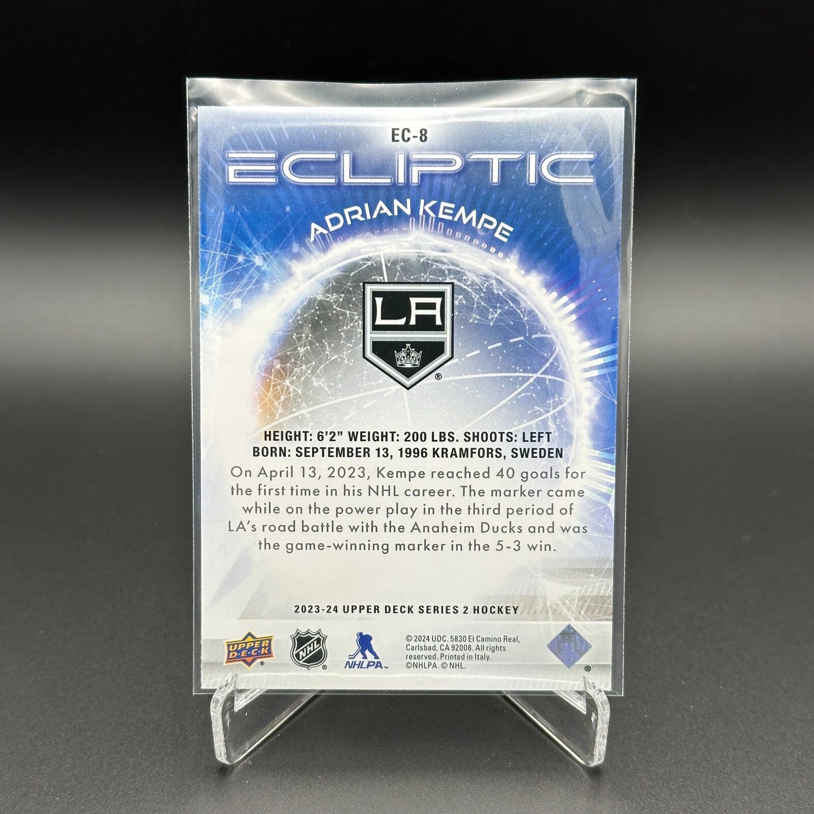 2023-24 UD Series 2 ADRIAN KEMPE #EC-8 Ecliptic - LA Kings