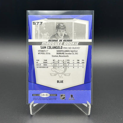 2024-25 O-Pee-Chee SAM COLANGELO #577 Marquee rookie Blue parallel RC