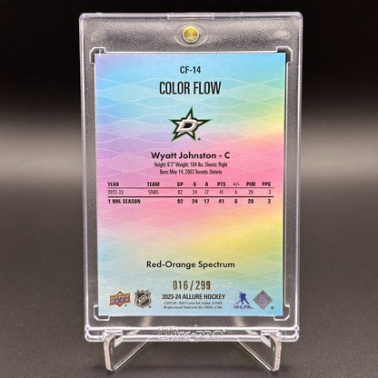 2023-24 UD Allure WYATT JOHNSTON #CF-14 Color Flow Red-Orange Spectrum 16/299