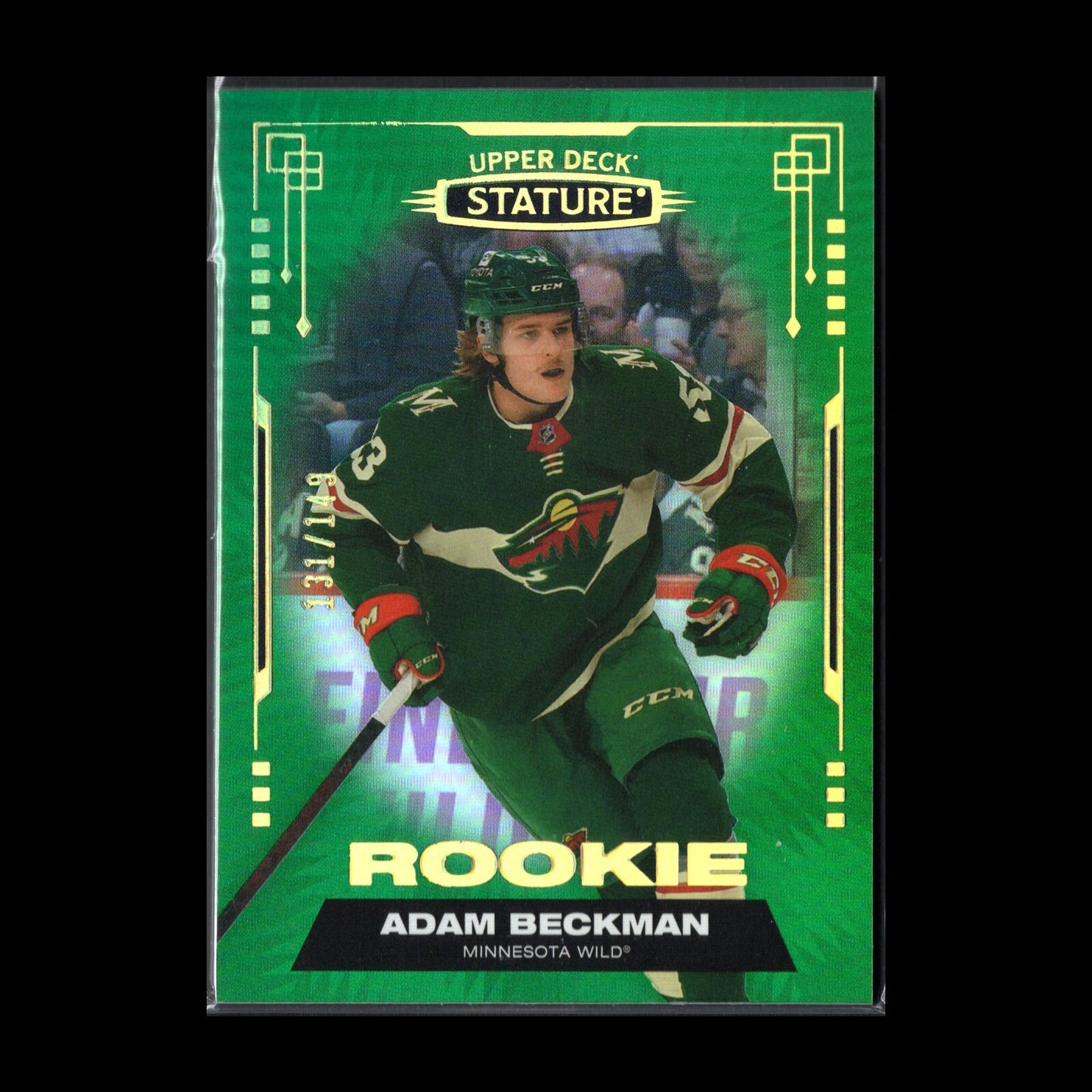 2022-23 UD Stature ADAM BECKMAN #199 Rookie RC - Minnesota Wild