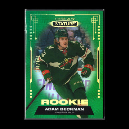 2022-23 UD Stature ADAM BECKMAN #199 Rookie RC - Minnesota Wild